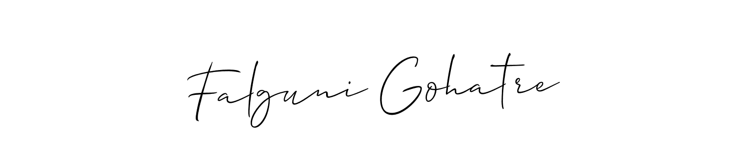 How to make Falguni Gohatre name signature. Use Allison_Script style for creating short signs online. This is the latest handwritten sign. Falguni Gohatre signature style 2 images and pictures png
