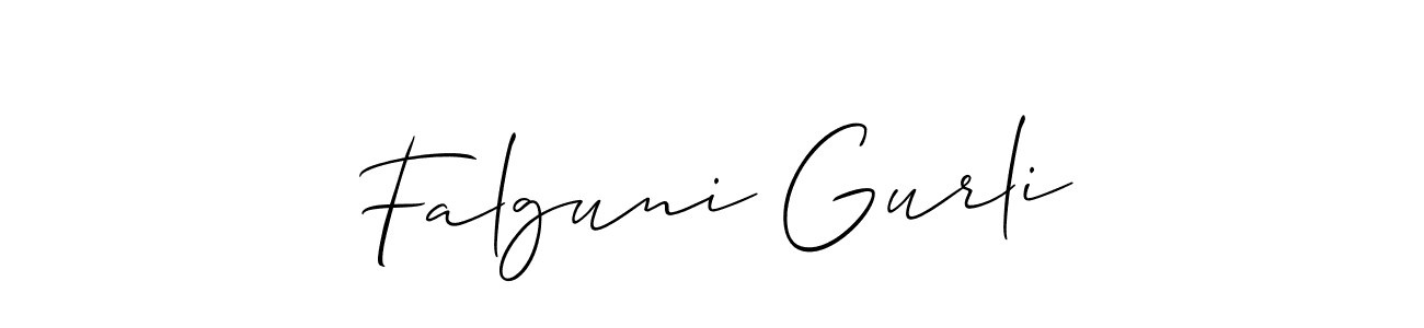 Create a beautiful signature design for name Falguni Gurli. With this signature (Allison_Script) fonts, you can make a handwritten signature for free. Falguni Gurli signature style 2 images and pictures png