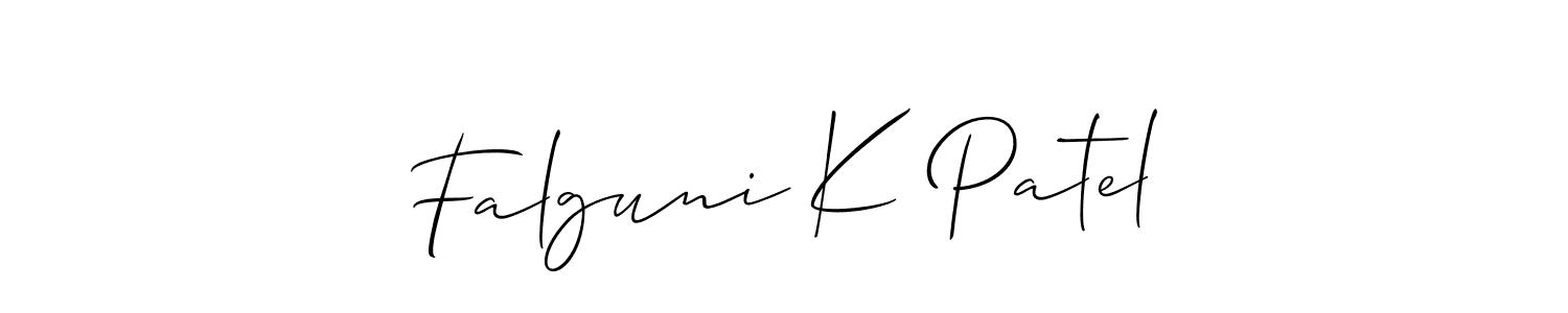 How to make Falguni K Patel signature? Allison_Script is a professional autograph style. Create handwritten signature for Falguni K Patel name. Falguni K Patel signature style 2 images and pictures png