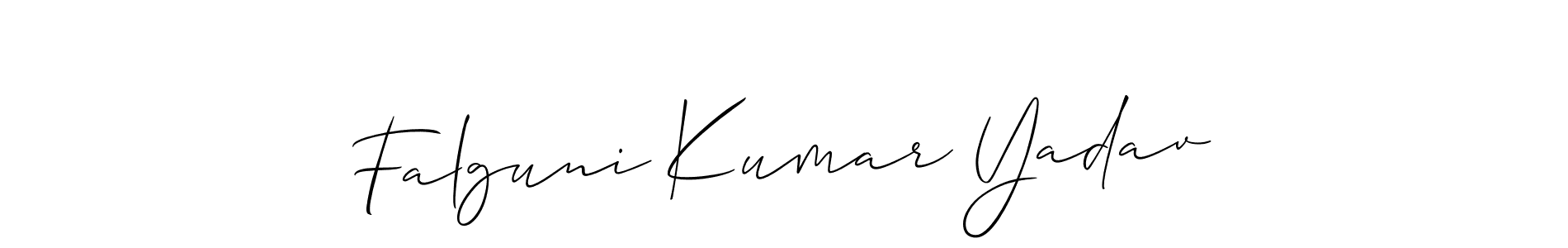 Use a signature maker to create a handwritten signature online. With this signature software, you can design (Allison_Script) your own signature for name Falguni Kumar Yadav. Falguni Kumar Yadav signature style 2 images and pictures png