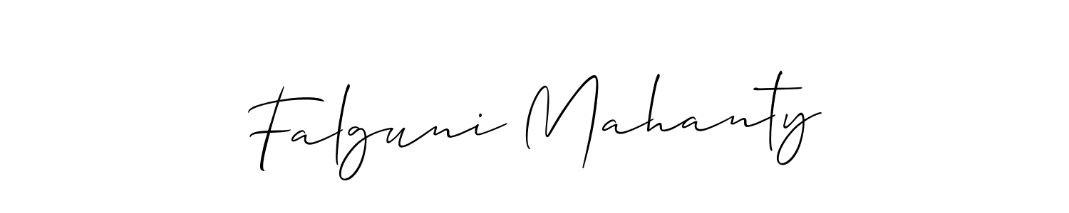 Create a beautiful signature design for name Falguni Mahanty. With this signature (Allison_Script) fonts, you can make a handwritten signature for free. Falguni Mahanty signature style 2 images and pictures png