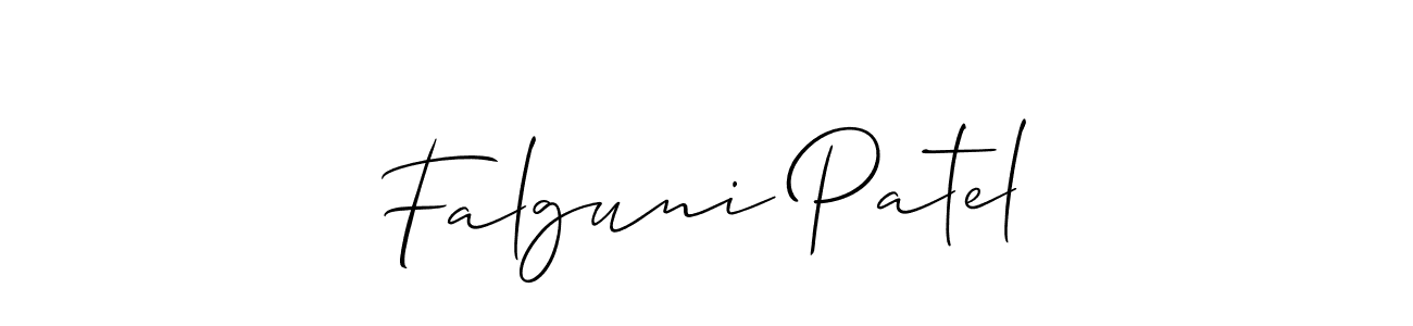 How to make Falguni Patel name signature. Use Allison_Script style for creating short signs online. This is the latest handwritten sign. Falguni Patel signature style 2 images and pictures png