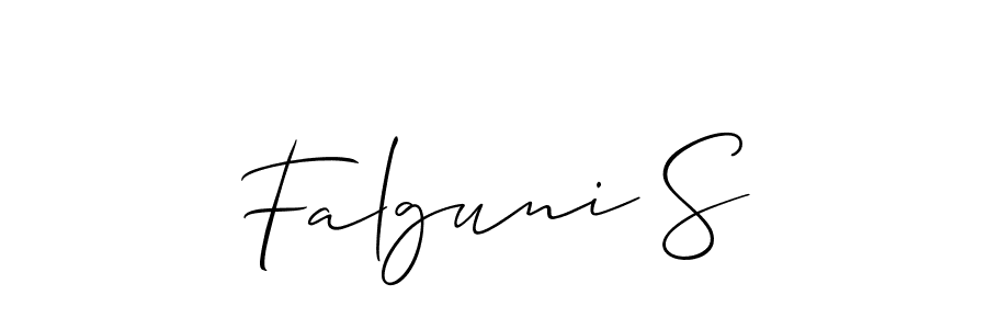 Also You can easily find your signature by using the search form. We will create Falguni S name handwritten signature images for you free of cost using Allison_Script sign style. Falguni S signature style 2 images and pictures png