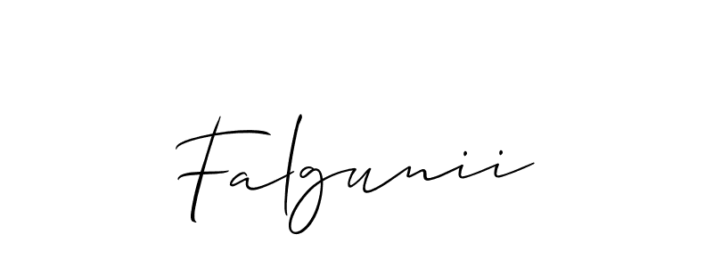 Design your own signature with our free online signature maker. With this signature software, you can create a handwritten (Allison_Script) signature for name Falgunii. Falgunii signature style 2 images and pictures png