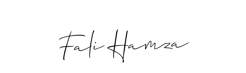 How to make Fali Hamza name signature. Use Allison_Script style for creating short signs online. This is the latest handwritten sign. Fali Hamza signature style 2 images and pictures png