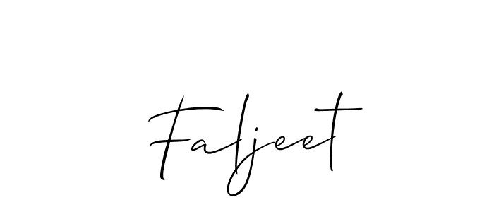 The best way (Allison_Script) to make a short signature is to pick only two or three words in your name. The name Faljeet include a total of six letters. For converting this name. Faljeet signature style 2 images and pictures png