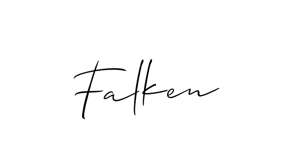 The best way (Allison_Script) to make a short signature is to pick only two or three words in your name. The name Falken include a total of six letters. For converting this name. Falken signature style 2 images and pictures png