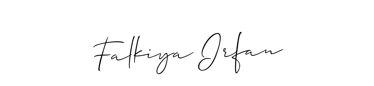 Use a signature maker to create a handwritten signature online. With this signature software, you can design (Allison_Script) your own signature for name Falkiya Irfan. Falkiya Irfan signature style 2 images and pictures png