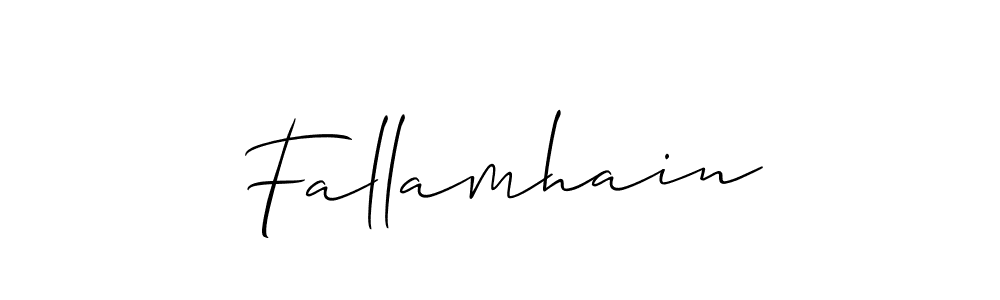 The best way (Allison_Script) to make a short signature is to pick only two or three words in your name. The name Fallamhain include a total of six letters. For converting this name. Fallamhain signature style 2 images and pictures png