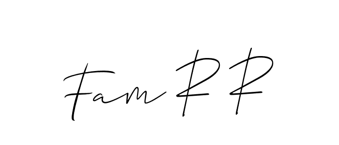 You should practise on your own different ways (Allison_Script) to write your name (Fam R R) in signature. don't let someone else do it for you. Fam R R signature style 2 images and pictures png