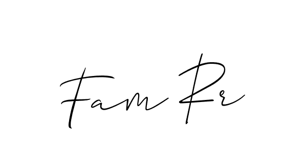 How to make Fam Rr name signature. Use Allison_Script style for creating short signs online. This is the latest handwritten sign. Fam Rr signature style 2 images and pictures png