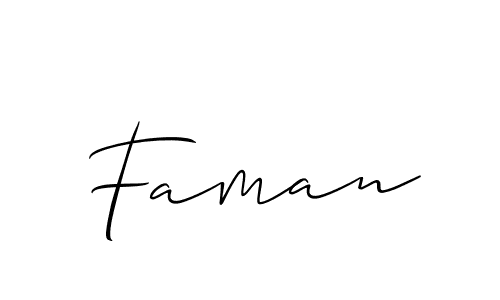 Also we have Faman name is the best signature style. Create professional handwritten signature collection using Allison_Script autograph style. Faman signature style 2 images and pictures png