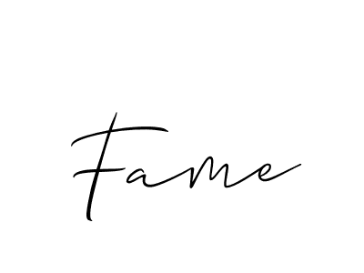 Also You can easily find your signature by using the search form. We will create Fame name handwritten signature images for you free of cost using Allison_Script sign style. Fame signature style 2 images and pictures png