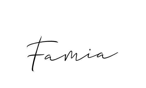 Make a beautiful signature design for name Famia. Use this online signature maker to create a handwritten signature for free. Famia signature style 2 images and pictures png