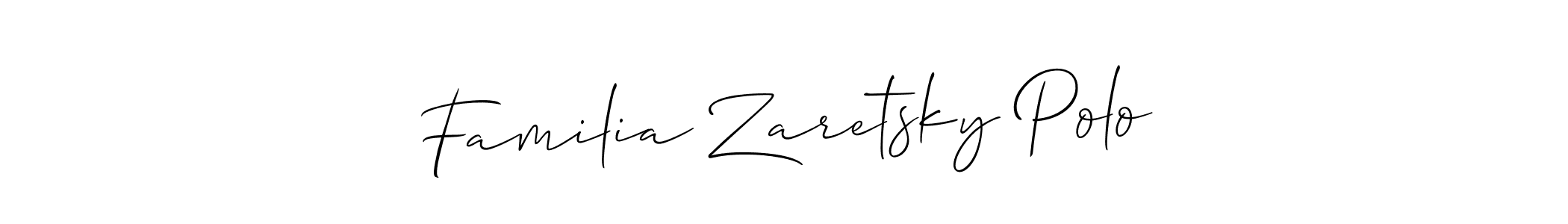 You should practise on your own different ways (Allison_Script) to write your name (Familia Zaretsky Polo) in signature. don't let someone else do it for you. Familia Zaretsky Polo signature style 2 images and pictures png
