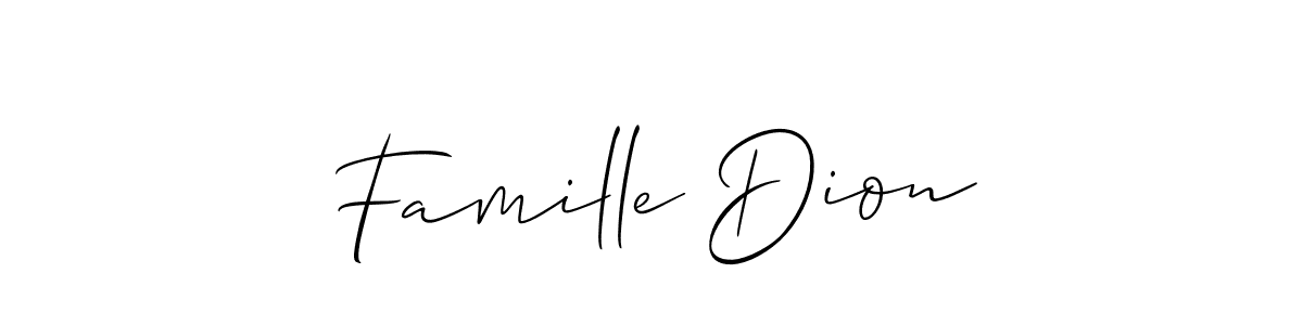 How to make Famille Dion signature? Allison_Script is a professional autograph style. Create handwritten signature for Famille Dion name. Famille Dion signature style 2 images and pictures png