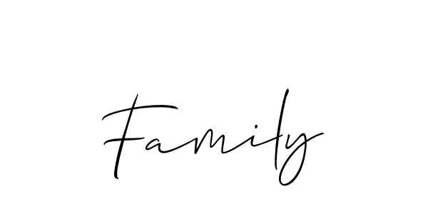 Design your own signature with our free online signature maker. With this signature software, you can create a handwritten (Allison_Script) signature for name Family. Family signature style 2 images and pictures png