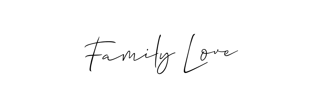 Use a signature maker to create a handwritten signature online. With this signature software, you can design (Allison_Script) your own signature for name Family Love. Family Love signature style 2 images and pictures png