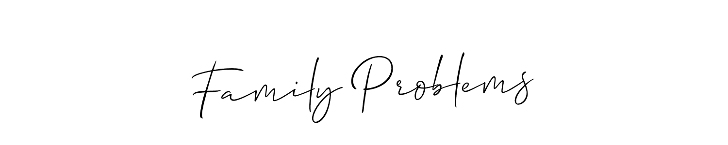 Create a beautiful signature design for name Family Problems. With this signature (Allison_Script) fonts, you can make a handwritten signature for free. Family Problems signature style 2 images and pictures png