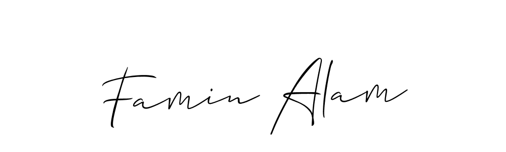if you are searching for the best signature style for your name Famin Alam. so please give up your signature search. here we have designed multiple signature styles  using Allison_Script. Famin Alam signature style 2 images and pictures png