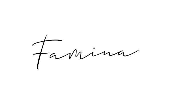 How to Draw Famina signature style? Allison_Script is a latest design signature styles for name Famina. Famina signature style 2 images and pictures png