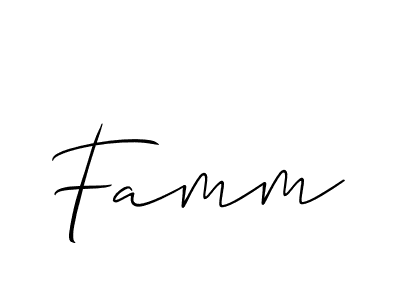 Also we have Famm name is the best signature style. Create professional handwritten signature collection using Allison_Script autograph style. Famm signature style 2 images and pictures png