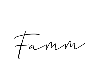 Also we have Famm name is the best signature style. Create professional handwritten signature collection using Allison_Script autograph style. Famm signature style 2 images and pictures png