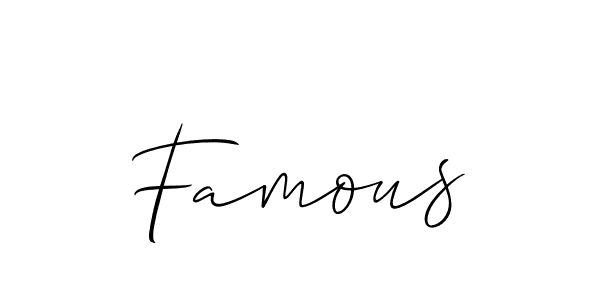 Create a beautiful signature design for name Famous. With this signature (Allison_Script) fonts, you can make a handwritten signature for free. Famous signature style 2 images and pictures png