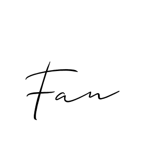 Design your own signature with our free online signature maker. With this signature software, you can create a handwritten (Allison_Script) signature for name Fan. Fan signature style 2 images and pictures png