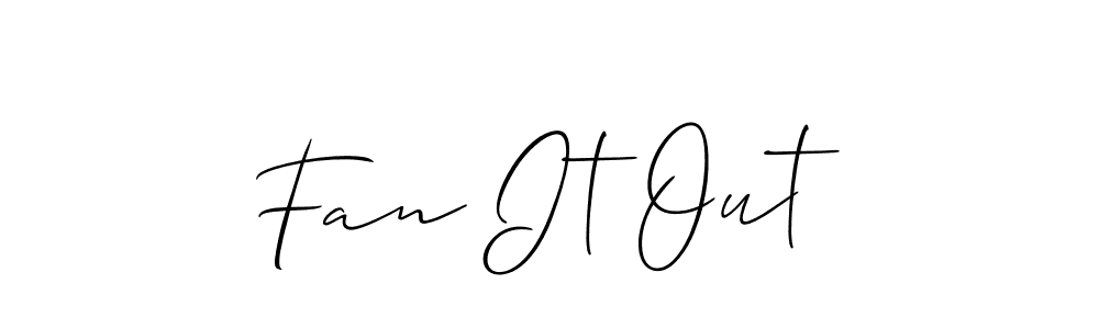 This is the best signature style for the Fan It Out name. Also you like these signature font (Allison_Script). Mix name signature. Fan It Out signature style 2 images and pictures png