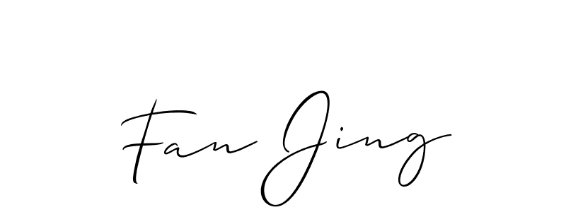 Allison_Script is a professional signature style that is perfect for those who want to add a touch of class to their signature. It is also a great choice for those who want to make their signature more unique. Get Fan Jing name to fancy signature for free. Fan Jing signature style 2 images and pictures png