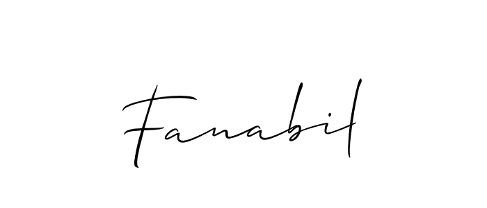 How to make Fanabil name signature. Use Allison_Script style for creating short signs online. This is the latest handwritten sign. Fanabil signature style 2 images and pictures png