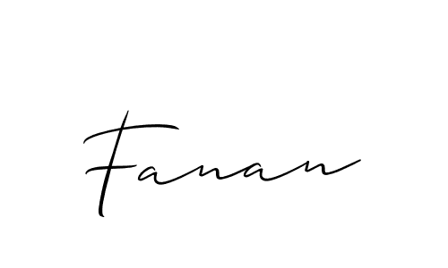 Make a beautiful signature design for name Fanan. With this signature (Allison_Script) style, you can create a handwritten signature for free. Fanan signature style 2 images and pictures png