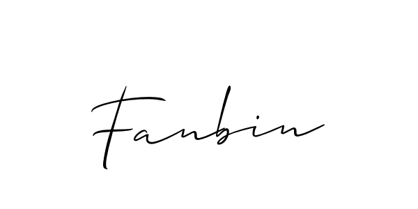 Design your own signature with our free online signature maker. With this signature software, you can create a handwritten (Allison_Script) signature for name Fanbin. Fanbin signature style 2 images and pictures png