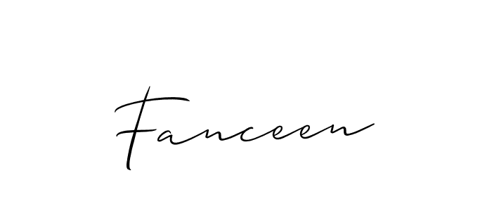 It looks lik you need a new signature style for name Fanceen. Design unique handwritten (Allison_Script) signature with our free signature maker in just a few clicks. Fanceen signature style 2 images and pictures png