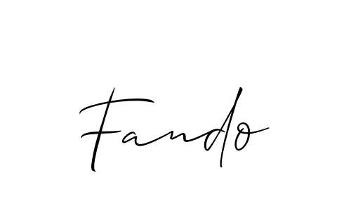 Design your own signature with our free online signature maker. With this signature software, you can create a handwritten (Allison_Script) signature for name Fando. Fando signature style 2 images and pictures png