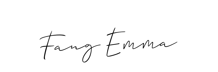 You should practise on your own different ways (Allison_Script) to write your name (Fang Emma) in signature. don't let someone else do it for you. Fang Emma signature style 2 images and pictures png