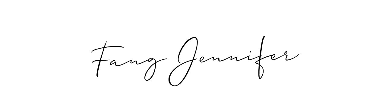 Allison_Script is a professional signature style that is perfect for those who want to add a touch of class to their signature. It is also a great choice for those who want to make their signature more unique. Get Fang Jennifer name to fancy signature for free. Fang Jennifer signature style 2 images and pictures png