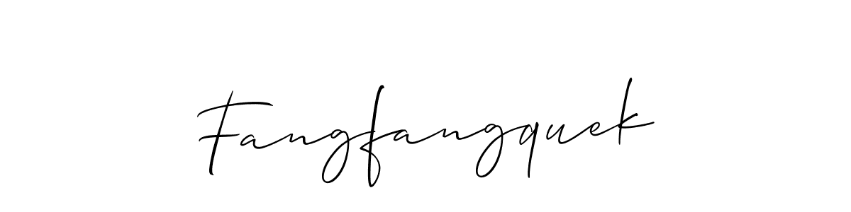 Allison_Script is a professional signature style that is perfect for those who want to add a touch of class to their signature. It is also a great choice for those who want to make their signature more unique. Get Fangfangquek name to fancy signature for free. Fangfangquek signature style 2 images and pictures png