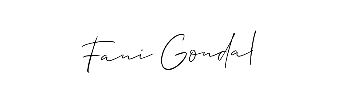 The best way (Allison_Script) to make a short signature is to pick only two or three words in your name. The name Fani Gondal include a total of six letters. For converting this name. Fani Gondal signature style 2 images and pictures png