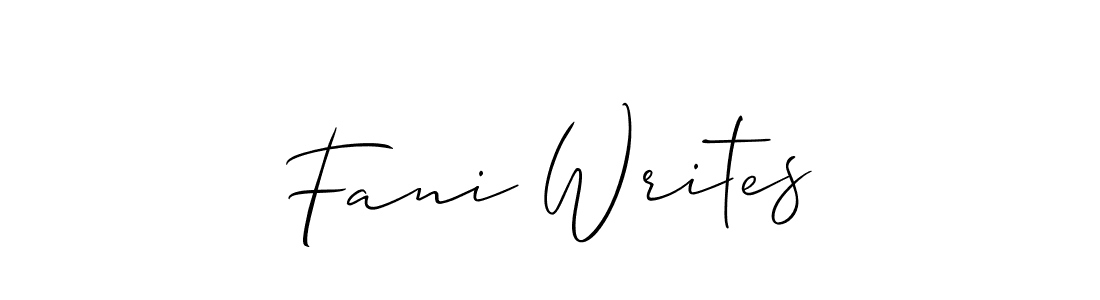 Make a beautiful signature design for name Fani Writes. With this signature (Allison_Script) style, you can create a handwritten signature for free. Fani Writes signature style 2 images and pictures png