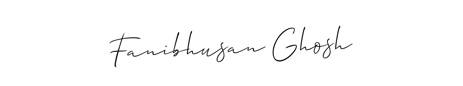 The best way (Allison_Script) to make a short signature is to pick only two or three words in your name. The name Fanibhusan Ghosh include a total of six letters. For converting this name. Fanibhusan Ghosh signature style 2 images and pictures png