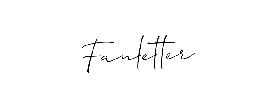 Use a signature maker to create a handwritten signature online. With this signature software, you can design (Allison_Script) your own signature for name Fanletter. Fanletter signature style 2 images and pictures png