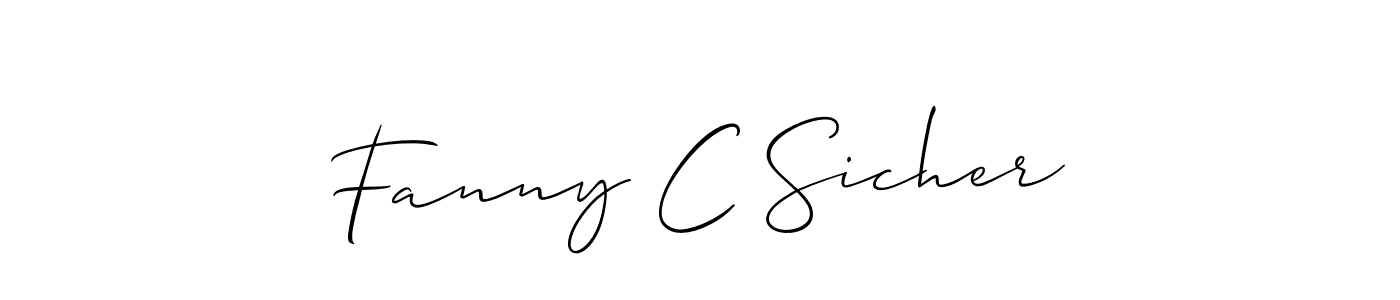 How to make Fanny C Sicher signature? Allison_Script is a professional autograph style. Create handwritten signature for Fanny C Sicher name. Fanny C Sicher signature style 2 images and pictures png