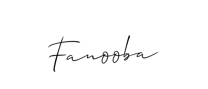 Create a beautiful signature design for name Fanooba. With this signature (Allison_Script) fonts, you can make a handwritten signature for free. Fanooba signature style 2 images and pictures png