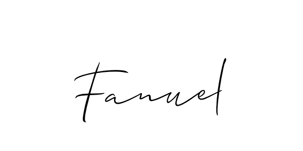 Also we have Fanuel name is the best signature style. Create professional handwritten signature collection using Allison_Script autograph style. Fanuel signature style 2 images and pictures png