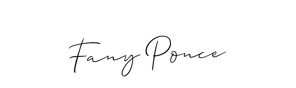 Create a beautiful signature design for name Fany Ponce. With this signature (Allison_Script) fonts, you can make a handwritten signature for free. Fany Ponce signature style 2 images and pictures png