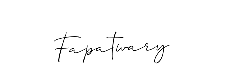 It looks lik you need a new signature style for name Fapatwary. Design unique handwritten (Allison_Script) signature with our free signature maker in just a few clicks. Fapatwary signature style 2 images and pictures png