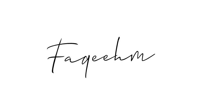 Also You can easily find your signature by using the search form. We will create Faqeehm name handwritten signature images for you free of cost using Allison_Script sign style. Faqeehm signature style 2 images and pictures png