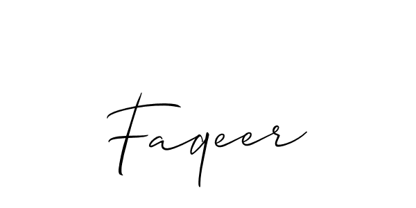 Create a beautiful signature design for name Faqeer. With this signature (Allison_Script) fonts, you can make a handwritten signature for free. Faqeer signature style 2 images and pictures png